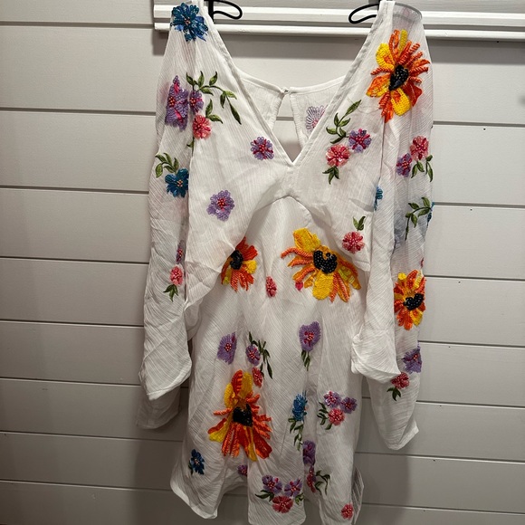 ASOS White Mini Dress Flowers - Picture 2 of 5